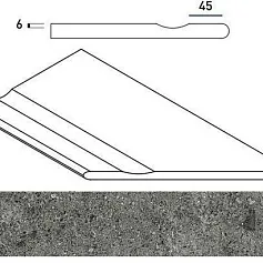 Керамогранит ГРЭЙ БОРТИК 30x60 С ВЫЕМКОЙ ЗАКРУГ.ПР 30x60