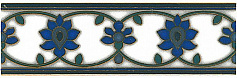 Керама Марацци Бордюр Девоншир орнамент синий для ванной