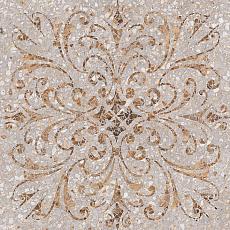 Керамогранит Терраццо беж декорированный обрезной 60x60
