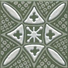 Керамическая плитка Декор kerama marazzi kmd3sta019gn Бахия 2 зеленый глянцевый 9.8x9.8