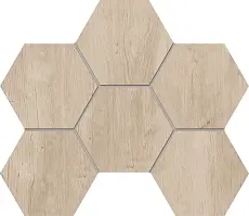 Мозаика estima sf02 soft wood hexagon creamy бежевый 25x28.5