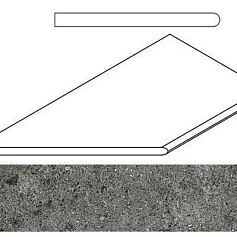 Керамогранит ГРЭЙ БОРТИК 30x60 ЗАКРУГЛ.ЛЕВ 30x60