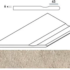Керамогранит ДЕЗЕРТ БОРТИК 30x60 С ВЫЕМКОЙ ЗАКРУГ.ЛЕВ 30x60