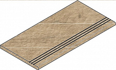 Италон ОЛИВ СТУПЕНЬ ЗАКРУГ.ГРИП 30X60 ЛЕВ коричневый для офиса для дома для улицы для крыльца