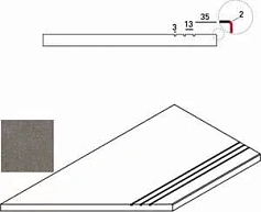 Италон Ступень Италон Discover X2 Fume Bordo Grip Sx левый 30x60 серый 