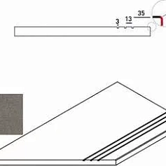 Керамогранит Ступень Италон Дискавер x2 fume bordo grip sx левый 30x60 30x60