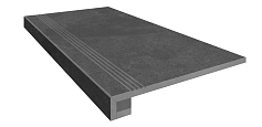 Estima Комплект Estima TE04 Terra Black (Ступень 33x120 непол. прямоугол. бортик с насечками + Подступенок 14,5x120) чёрный 