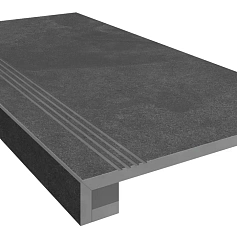 Ступени Комплект estima te04 Терра black (Ступень 33x120 непол. прямоугол. бортик с насечками + Подступенок 14,5x120) 33x120