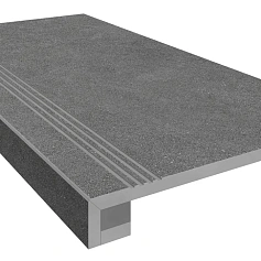 Ступени Комплект estima ln03 Луна anthracite (Ступень 33x120 непол. прямоугол. бортик с насечками + Подступенок 14,5x120) 33x120