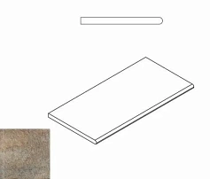 Италон ЭМЕРАЛЬД БОРТИК 30X60 ЗАКРУГЛЁННЫЙ коричневый для крыльца для улицы