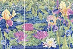 Керама Марацци Панно Сад Моне лаппатированный синий для гаража, для прихожей, для улицы, для крыльца