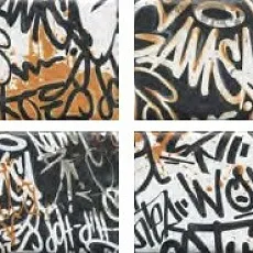 Керамогранит Панно Граффити, панно из 4-х частей 20x39.6