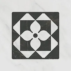 Керамическая плитка Декор Келуш 3 грань черно-белый 9,8x9,8