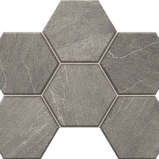 Мозаика estima gb02 Габбро/ gabbro Хексагон grey Серый 25x28.5