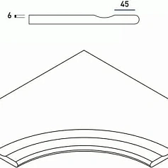 Керамогранит Бортик Италон Дискавер x2 grey bordo svasato angolare round 60x60 60x60