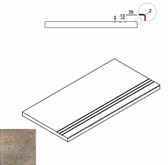 Италон ЭМЕРАЛЬД БОРTИК 30X60 ГРИП коричневый для крыльца для улицы