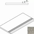 Керамогранит Ступень Италон Дискавер/ discover x2 grey gradino round grip dx 30x60 30x60