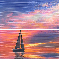 Керама Марацци Панно Тиррено Закат обрезной синий для ванной