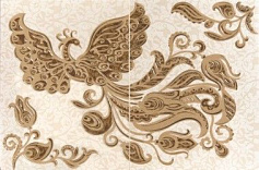 Шахтинская плитка Садко коричневое панно 01 бежевый 