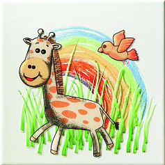 Tubadzin Pastel Safari 2 декор белый для ванной