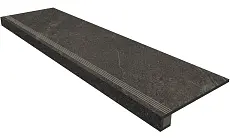 Ступени Комплект estima gb03 gabbro anthracite (Ступень 33x120 непол. прямоугол. бортик с насечками + Подступенок 14,5x120) 33x120