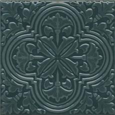 Керамическая плитка Декор kerama marazzi kmd3sta003bn Фес зеленый темный глянцевый 15x15