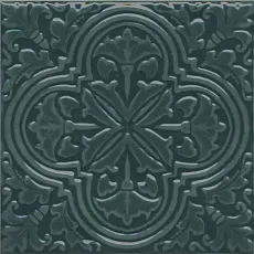 Керамическая плитка Декор kerama marazzi kmd3sta003bn Фес зеленый темный глянцевый 15x15