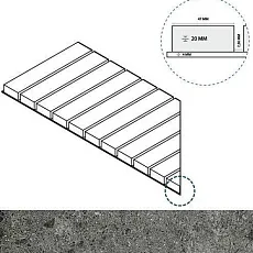 Керамогранит грэй решётка стрим 20 лев 25x60