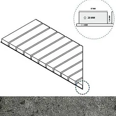 Керамогранит грэй решётка стрим 20 лев 25x60