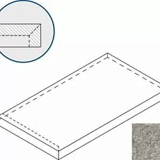 Керамогранит Ступень Италон Дискавер x2 grey scalino angolare sx 33x60 33x60