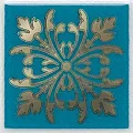 Керамическая плитка Вставка Клемансо бирюзовый 4,9x4,9
