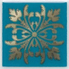 Керамическая плитка Вставка Клемансо бирюзовый 4,9x4,9