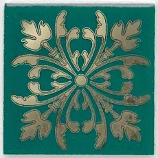 Керамическая плитка Вставка Клемансо зелёный 4,9x4,9