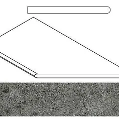 Керамогранит ГРЭЙ БОРТИК 30x60 ЗАКРУГЛЁННЫЙ 30x60