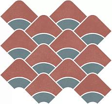 Керамическая плитка Декор kerama marazzi kmd2hid012br Таделакт наборный красный, бирюзовый матовый обрезной 28x30
