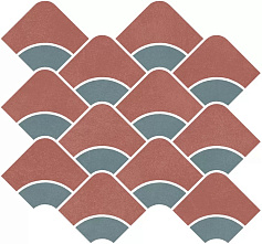 Керама Марацци Декор Kerama Marazzi KMD2HID012BR Таделакт наборный красный, бирюзовый матовый обрезной разноцветный 