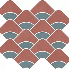 Керамическая плитка Декор kerama marazzi kmd2hid012br Таделакт наборный красный, бирюзовый матовый обрезной 28x30