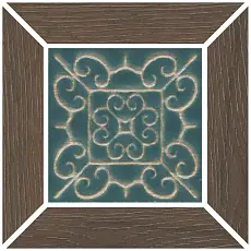 Керамическая плитка Вставка kerama marazzi id154 Тровазо наборный коричневый темный матовый 13x13