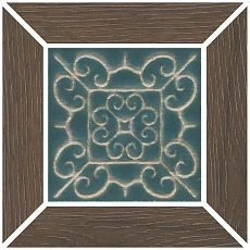 Керамическая плитка Вставка kerama marazzi id154 Тровазо наборный коричневый темный матовый 13x13