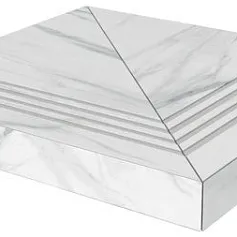 Ступени Ступень угловая клееная универсальная Монте Тиберио лаппатированный 33x33