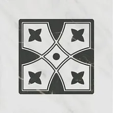 Керамическая плитка Декор Келуш 1 грань черно-белый 9,8x9,8