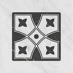 Керамическая плитка Декор Келуш 1 грань черно-белый 9,8x9,8